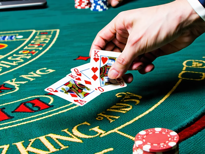 Bàn chơi Blackjack tại 79king với người chia bài và người chơi đang cố gắng đạt 21 điểm