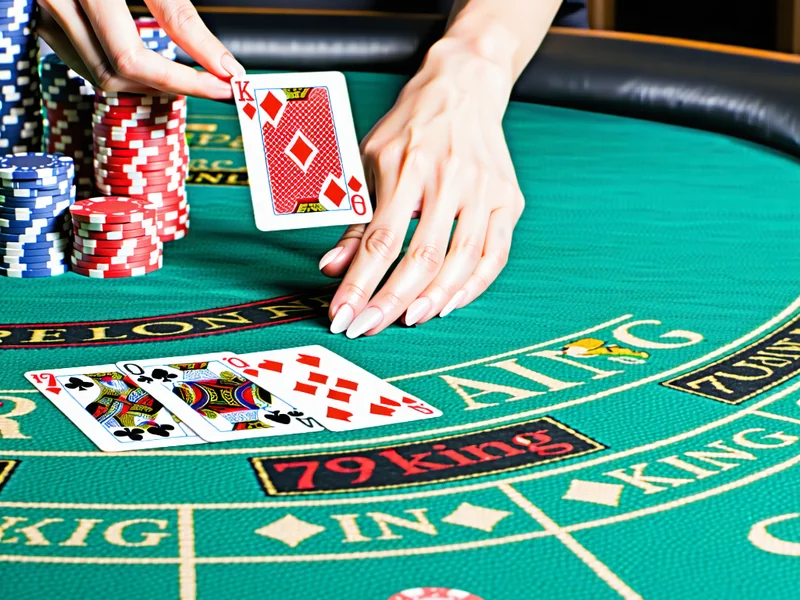 Bàn chơi Blackjack trực tuyến tại 79king với người chia bài và các quân bài