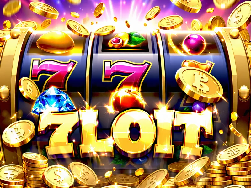 Màn hình slot game với biểu tượng quay thưởng và jackpot lớn, cùng với các vé xổ số, minh họa sản phẩm của 79kin