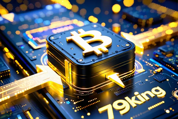 Biểu tượng tiền mã hóa, minh họa rút tiền qua tiền điện tử tại 79king
